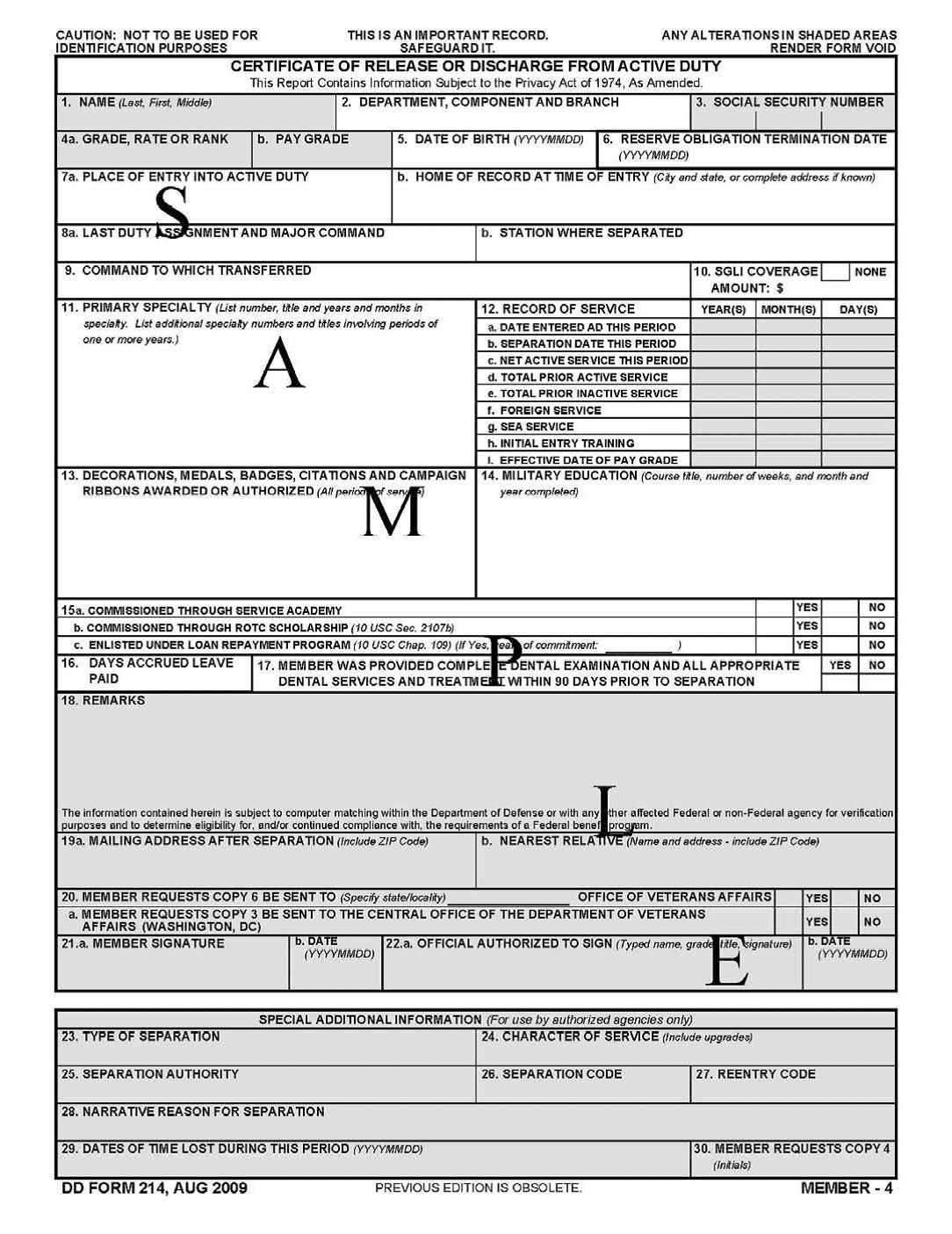 What are some uses for a blank DD-214 form?