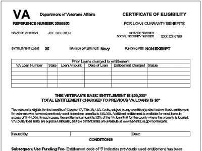 va certificate eligibility coe letter loan sample mortgage veterans az affairs benefits department arizona should cert timeframe manual