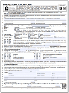 Pre-qualification form for VA, FHA, Conventional or JUMBO home loan in Arizona.