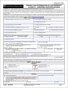 VA from 26-1817 - Unmarried Surviving Spouse VA mortgage eligibility pg. 1